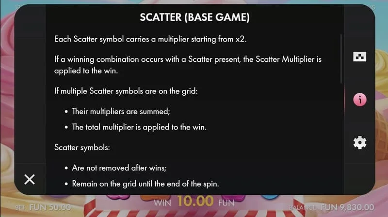 Sugar Wins – Scatter su daugikliu